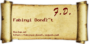 Fabinyi Donát névjegykártya